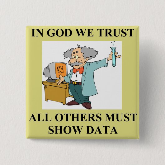 grappige wetenschappelijke grap vierkante button 5,1 cm (Voorkant)