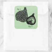 Grappige wetenschappelijke vijg illustratie vierkante sticker (Tas)