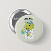 Grappige wetenschapsdinosauriër scheikundige "Dino Ronde Button 5,7 Cm (Voorkant /achterkant)