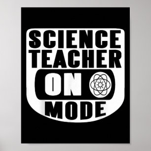 Grappige wetenschapsleraar in modus geactiveerd me poster