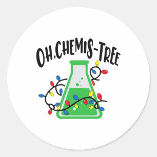 Grappige wetenschapsleraar Oh Chemie Chris Ronde Sticker