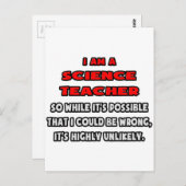 Grappige wetenschapsleraar .. Zeer onwaarschijnlij Briefkaart (Voorkant / Achterkant)