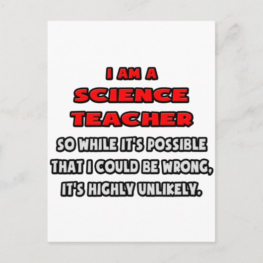 Grappige wetenschapsleraar .. Zeer onwaarschijnlij Briefkaart (Voorkant)