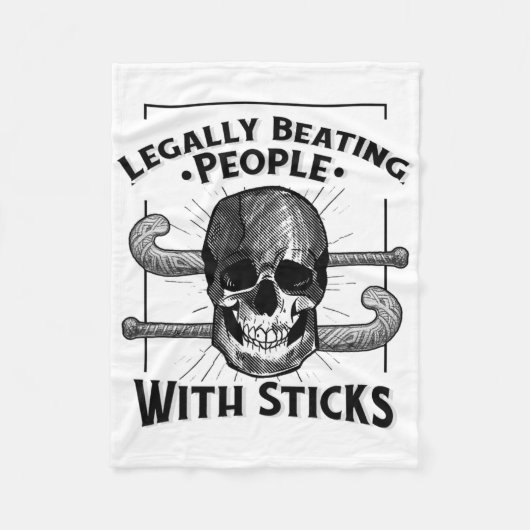 Grappige Wettelijk Slaan Van Mensen Met Stokken Sc Fleece Deken (Voorkant)