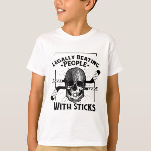 Grappige Wettelijk Slaan van Mensen Met Stokken Sc T-shirt