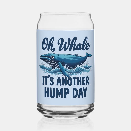 Grappige Whale Pun "Oh Whale" Hump Day Design Blikvorm Glas (Achterkant)
