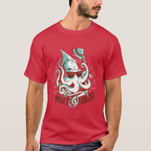Grappige Whats Kraken Reuzenoctopus Cartoon T-shirt