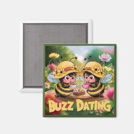 Grappige Whimsical Bijen Zoemen Afspraakje Magneet