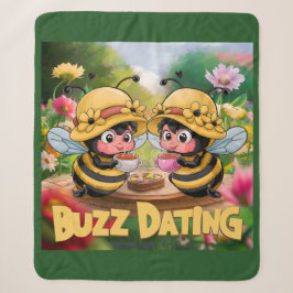 Grappige Whimsical Bijen Zoemen Date Sherpa Deken