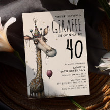 Grappige Whimsical Giraffe Volwassene Verjaardag