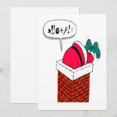 Grappige Whimsical Kerstman is vast komen te zitte Feestdagenkaart (Voorkant / Achterkant)