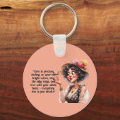 Grappige Whimsical Vrouw Tassen Tas Sleutelhanger (Achterkant)