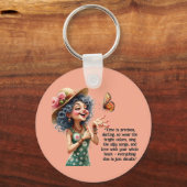Grappige Whimsical Vrouw Tassen Tas Sleutelhanger (Voorkant)