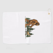 Grappige Whippet Bigfoot Hond Wandelhond Mama Papa Golfhanddoek (Horizontaal)
