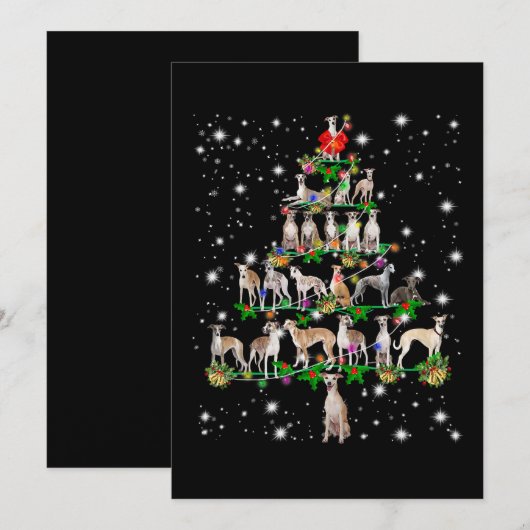 Grappige Whippet Kerstboom Ornament Decor cadeau Kaart (Voorkant / Achterkant)