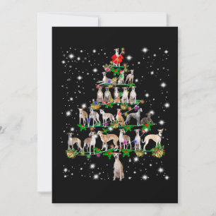 Grappige Whippet Kerstboom Ornament Decor cadeau Kaart