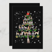 grappige whippet kerstboom ornament decoratie cade feestdagenkaart (Voorkant / Achterkant)