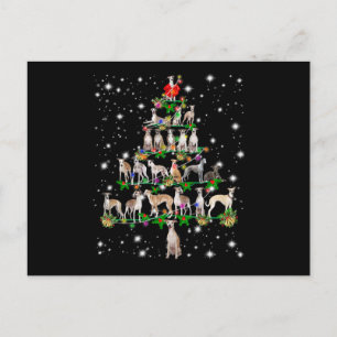 grappige whippet kerstboom ornament decoratie cade feestdagenkaart