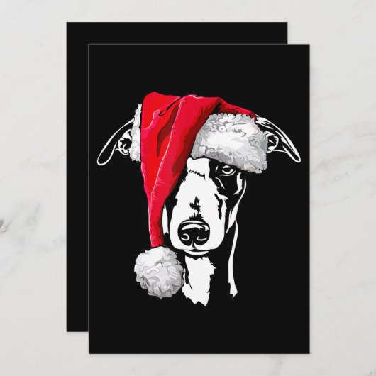 grappige whippet sint christmas hond moeder cadeau feestdagenkaart (Voorkant / Achterkant)