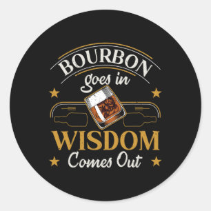 Grappige Whiskey Bourbon Drink Gift Design voor Wh Ronde Sticker