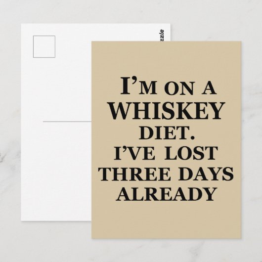 Grappige whiskey citaten alcohol cadeaus briefkaart (Voorkant / Achterkant)