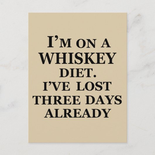 Grappige whiskey citaten alcohol cadeaus briefkaart (Voorkant)