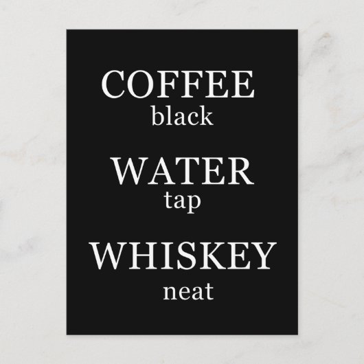 Grappige whiskey citaten alcohol zeggings cadeaus briefkaart (Voorkant)