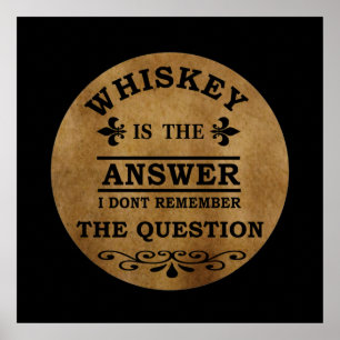 grappige whiskey citaten vintage poster
