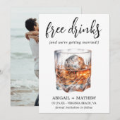 Grappige Whiskey Cocktails Drank Foto Trendy Bruil Save The Date (Voorkant / Achterkant)