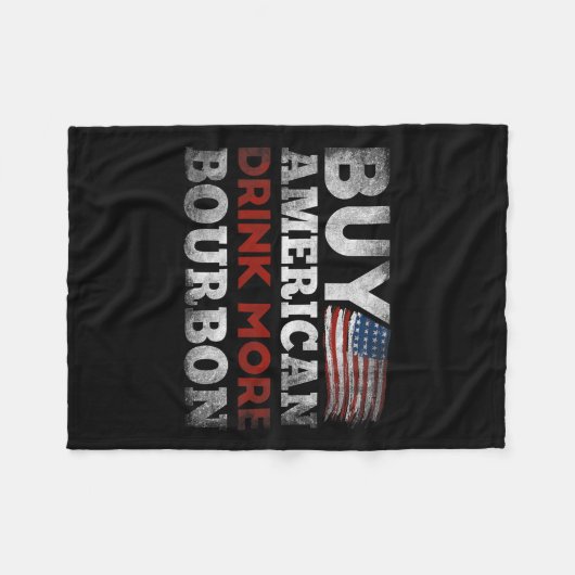Grappige Whiskey Quote Amerikaanse vlag Koop Ameri Fleece Deken (Voorkant (Horizontaal))