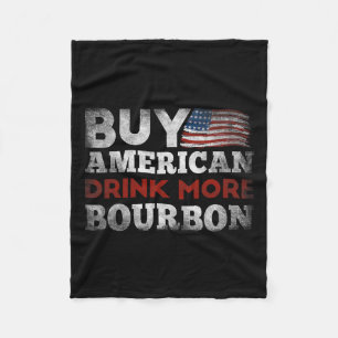 Grappige Whiskey Quote Amerikaanse vlag Koop Ameri Fleece Deken