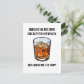 Grappige Whiskey Tumbler - Koffie of Whiskey? Briefkaart (Staand voorkant)
