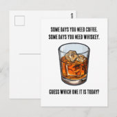 Grappige Whiskey Tumbler - Koffie of Whiskey? Briefkaart (Voorkant / Achterkant)