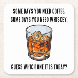 Grappige Whiskey Tumbler - Koffie of Whiskey? Kartonnen Onderzetters