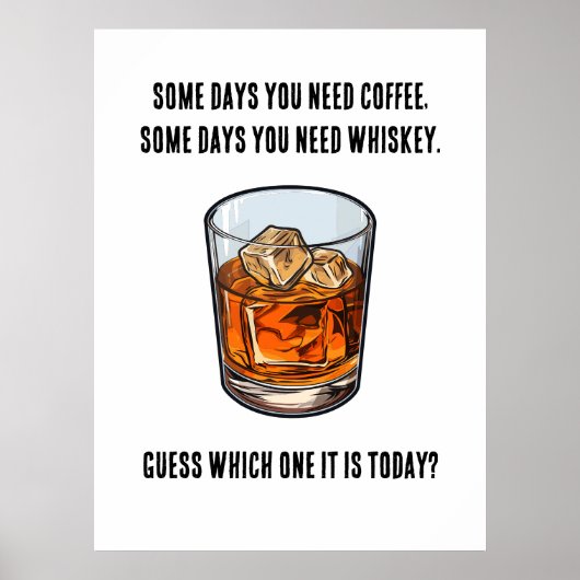 Grappige Whiskey Tumbler - Koffie of Whiskey? Poster (Voorkant)