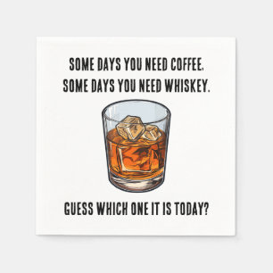 Grappige Whiskey Tumbler - Koffie of Whiskey? Servet