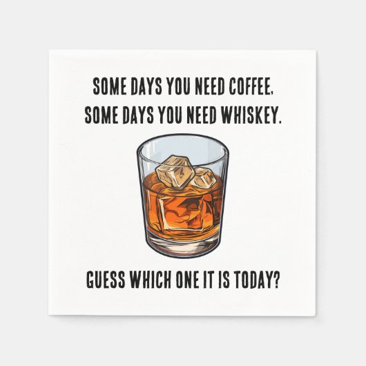 Grappige Whiskey Tumbler - Koffie of Whiskey? Servet (Voorkant)