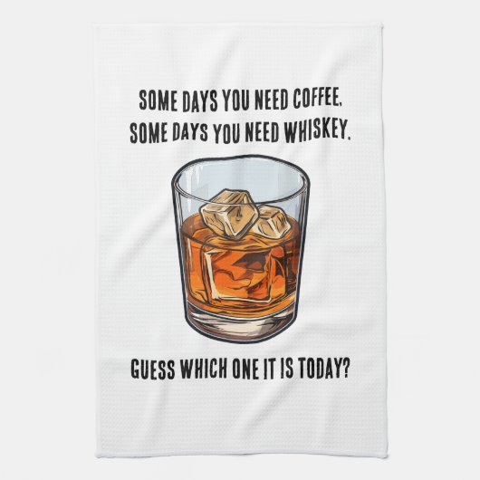 Grappige Whiskey Tumbler - Koffie of Whiskey? Theedoek (Verticaal)