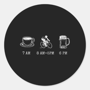 Grappige Wielren Fietshumor Quote Koffie Fietstoch Ronde Sticker