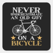 Grappige Wielrenner Fietser Humor Vierkante Sticker (Voorkant)