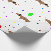 Grappige Wiener Honden teckel ballonnen Cadeaupapier (Hoek)