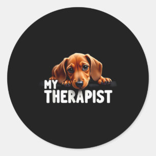 Grappige wiener puppy mijn therast dachshund hond ronde sticker