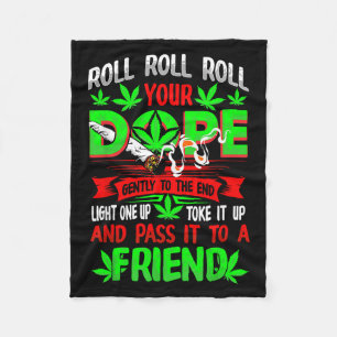 Grappige wiet pot liefhebber roll gezamenlijke vri fleece deken