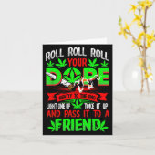 Grappige Wiet Pot Liefhebber Roll Joint Vriend Rok Kaart (Gele Bloem)