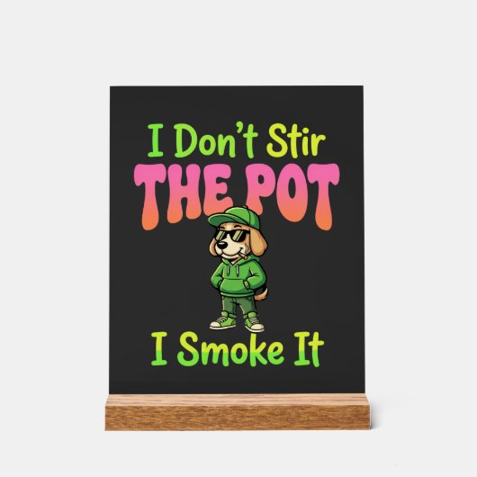 Grappige Wiet Roken Hond Stoner Acryl Bord (Voorkant)