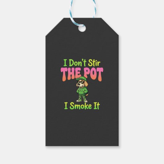 Grappige Wiet Roken Hond Stoner Cadeaulabel (Voorkant)