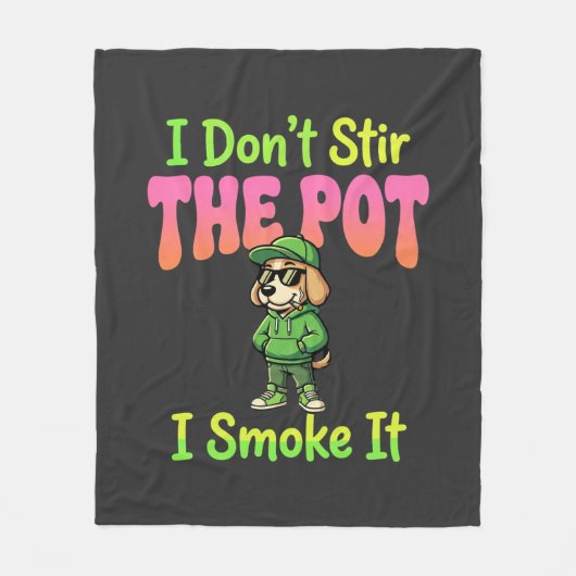 Grappige Wiet Roken Hond Stoner Fleece Deken (Voorkant)