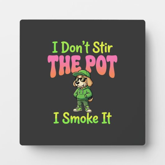 Grappige Wiet Roken Hond Stoner Fotoplaat (Voorkant)