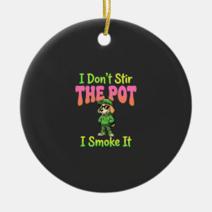 Grappige Wiet Roken Hond Stoner Keramisch Ornament