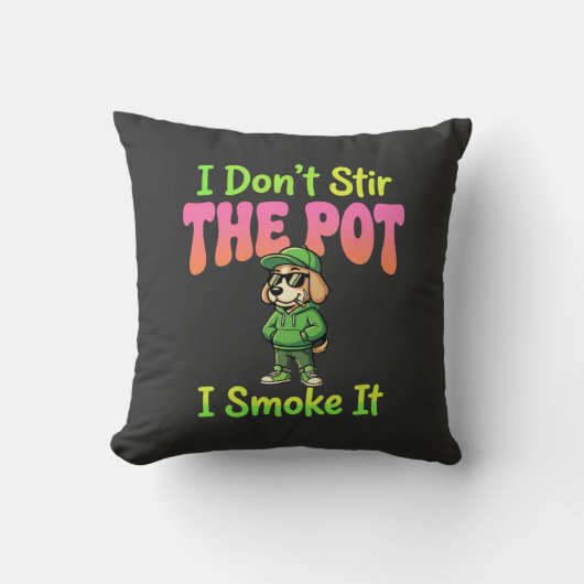 Grappige Wiet Roken Hond Stoner Kussen (Voorkant)